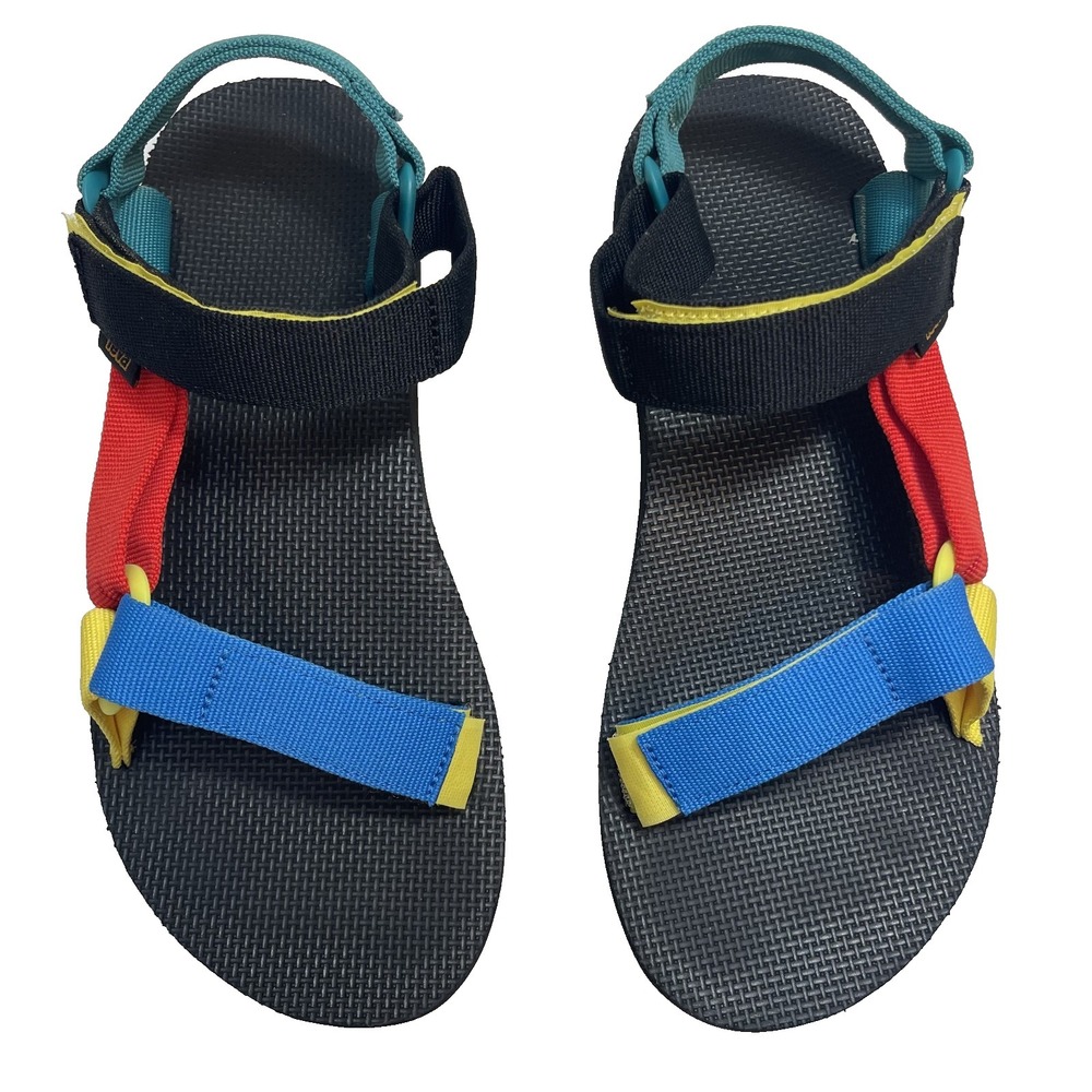 Teva Original‎ Universal Sandals Blue Multicolor Green Soles Mens 10 UK 9 EU 43